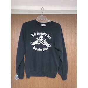 2XL Men's Crewneck Vintage Sweater US SUBMARINE FORCE DEATH FROM BELOW
